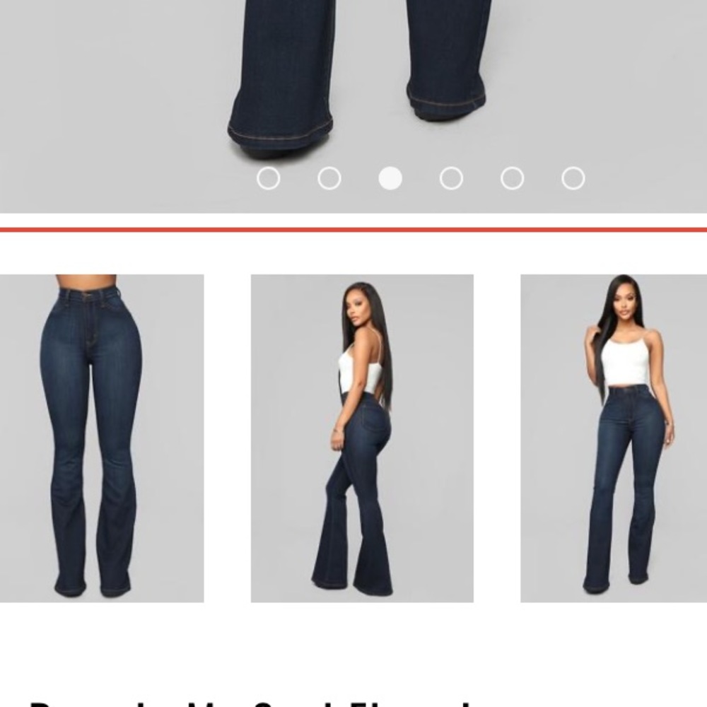 Dark blue flare jeans